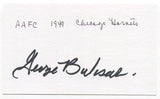 George Buksar Signed 3x5 Index Card Autograph NFL AAFC Football Chicago Hornets