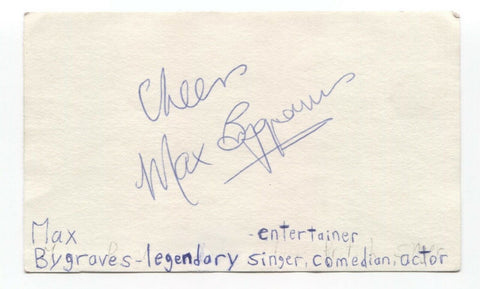 Max Bygraves Signed 3x5 Index Card Autographed Signature Actor Comedian