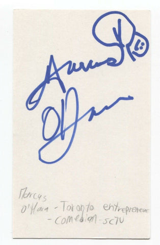 Marcus O'Hara Signed 3x5 Index Card Autographed Signature Comedian Comic Actor