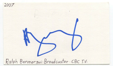 Ralph Benmergui Signed 3x5 Index Card Autographed Signature TV Radio Personality