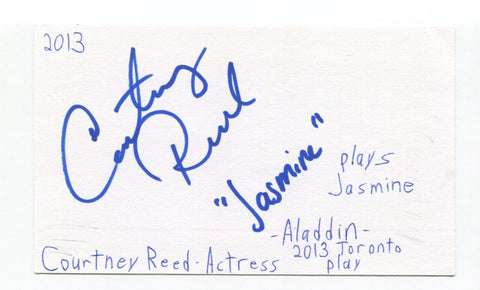 Courtney Reed Signed 3x5 Index Card Autographed Actress Aladdin Law & Order SVU