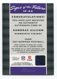 2007 Bowman Andrae Allison Signed Card Football Autograph NFL AUTO #SF-AA