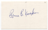 Bruno Bruce Konopka Signed 3x5 Index Card Baseball Autographed Signature