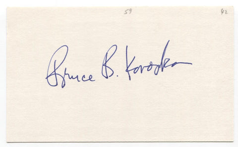 Bruno Bruce Konopka Signed 3x5 Index Card Baseball Autographed Signature