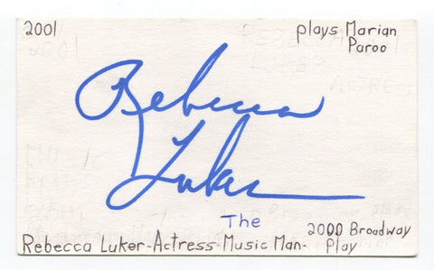 Rebecca Luker Signed 3x5 Index Card Autographed Actress Law And Order Showboat