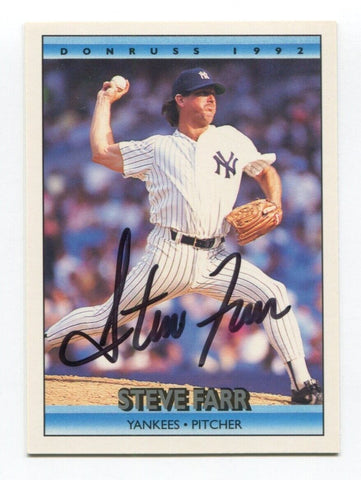 1992 Donruss Steve Farr Signed Card Baseball MLB Autographed AUTO #735