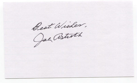 Joe Astroth Signed 3x5 Index Card Baseball Autographed Philadelphia Athletics
