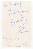 Velocity Girl - Sarah Shannon Signed 3x5 Index Card Autographed Signature