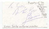 Simon Morley Signed 3x5 Index Card Autographed Signature Actor Author Puppeteer