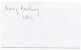 Murray Armstrong 3x5 Index Card Autographed Signature Regina Pats NHL