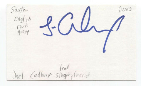 South - Joel Cadbury Signed 3x5 Index Card Autographed Signature Band