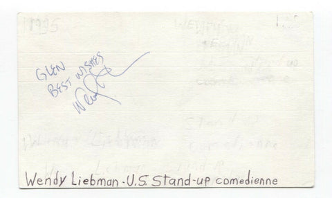 Wendy Liebman Signed 3x5 Index Card Autographed Signature Comedian Comic Actor