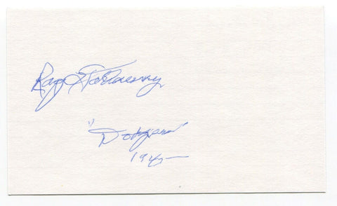 Ray Hathaway Signed 3x5 Index Card Autographed Baseball 1945 Brooklyn Dodgers