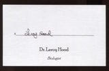 Leroy Hood Signed 3x5 Index Card Signature Autograph Biologist