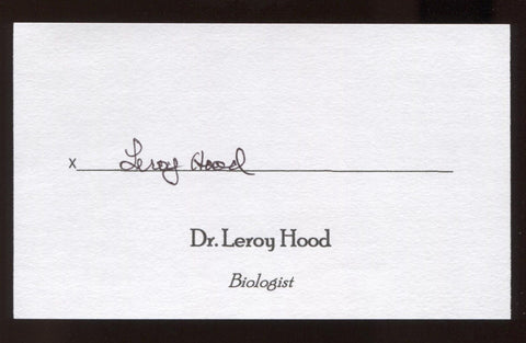 Leroy Hood Signed 3x5 Index Card Signature Autograph Biologist