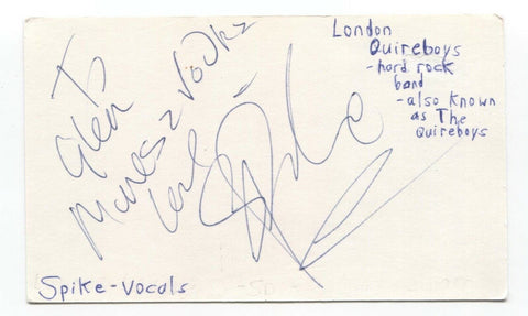 The Quireboys "Spike" Signed 3x5 Index Card Autographed Signature Lead Singer