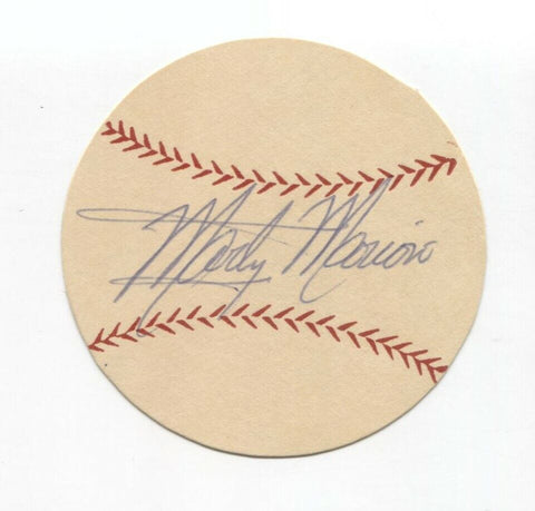 Marty Marion Signed Paper Baseball Vintage Autographed Signature Cardinals