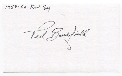 Ted Bowsfield Signed 3x5 Index Card Autographed MLB Baseball Boston Red Sox