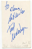 Ted Woloshyn Signed 3x5 Index Card Autographed Canadian Broadcaster Host