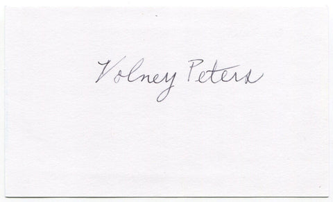 Volney Peters Signed 3x5 Index Card Autographed MLB Baseball Washington Redskins