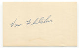 Van Fletcher Signed 3x5 Index Card Baseball Autographed Vintage Signature