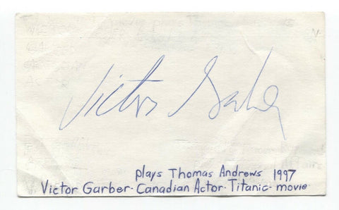 Victor Garber Signed 3x5 Index Card Autographed Signature Titanic Alias