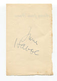 June Havoc Signed Page Cut Autographed In 1952 Actress Brewster's Millions