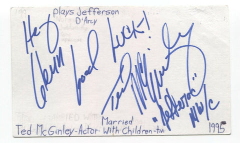 Ted McGinley Signed 3x5 Index Card Autographed Signature Married With Children