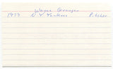 Wayne Granger Signed 3 x 5 Index Card Autographed Baseball Cincinnati Reds