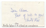 Anita Wise Signed 3x5 Index Card Autographed Signature Comedian Comic Actress
