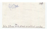 Arlo Stone Signed 3x5 Index Card Autographed Signature Comedian Actor