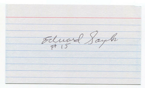 Edward Saylor Signed 3x5 Index Card  Autographed WWII Doolittle Raiders