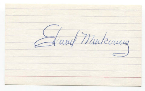 Ed Mierkowicz Signed 3x5 Index Card Baseball Autographed Signature