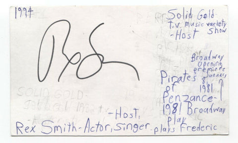 Rex Smith Signed 3x5 Index Card Autographed Signature Actor Singer