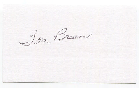 Tom Brewer Signed 3x5 Index Card Autographed baseball 1954 Boston Red Sox