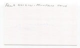 Frank Quilici Signed 3x5 Index Card Autographed MLB Baseball Minnesota Twins