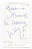 Super Halo - Wolfgang Webb Signed 3x5 Index Card Autographed Signature