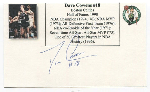 Dave Cowens Signed 3x5 Index Card Autographed Basketball Boston Celtics NBA MVP