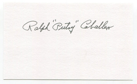 Putsy Caballero Signed 3x5 Index Card Autographed Baseball Whiz Kids Phillies