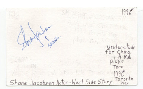 Shane Jacobsen Signed 3x5 Index Card Autographed Actor West Side Story