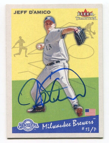 2002 Fleer Tradition Jeff D'Amico Signed Card Baseball Autograph AUTO #372