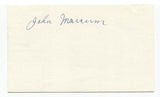 Johnny Marcum Signed 3x5 Index Card Autographed Signature Baseball