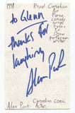 Alan Park Signed 3x5 Index Card Autograph Signature Actor Comedian