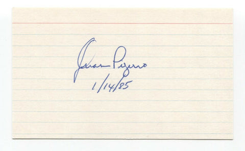 Juan Pizarro Signed 3x5 Index Card Baseball Autographed Signature