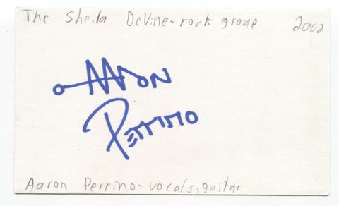 The Sheila Divine Aaron Perrino Signed 3x5 Index Card Autographed Signature