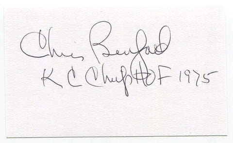 Chris Burford Signed 3x5 Index Card Autograph NFL Football Dallas Texans