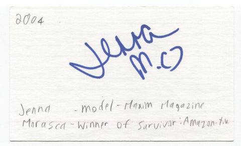 Jenna Morasca Signed 3x5 Index Card Autographed Signature Actress Survivor