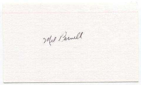 Mel Parnell Signed 3x5 Index Card Autographed Baseball Red Sox No Hitter 1956