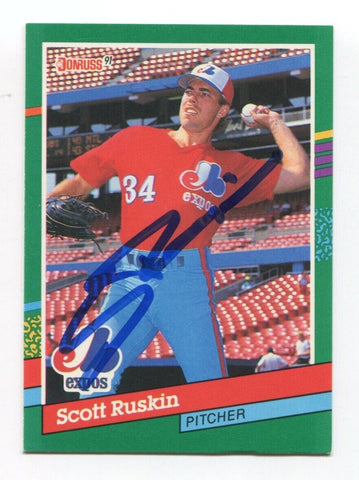 1991 Donruss Scott Ruskin Signed Card Baseball MLB Autographed AUTO #612