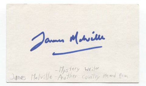 James Melville Signed 3x5 Index Card Autographed Signature Author